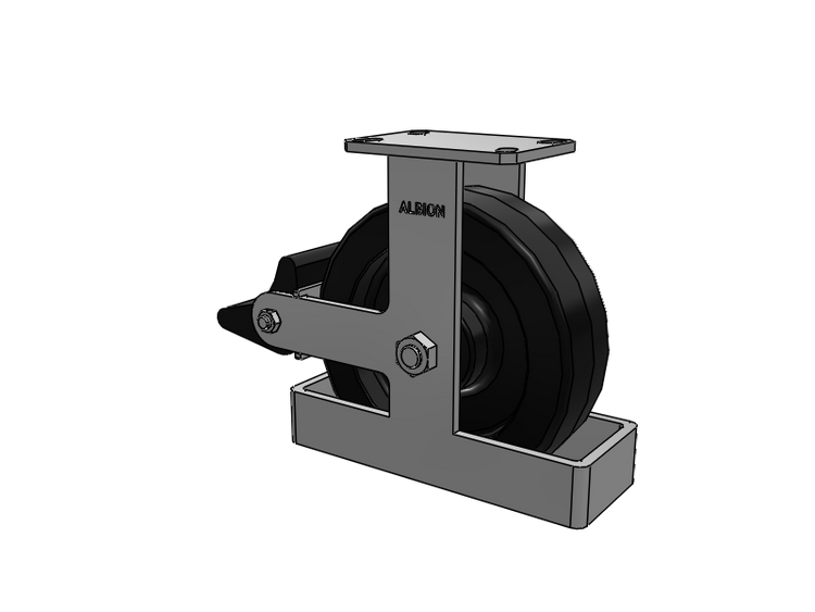 310 Series Top Plate Rigid Caster with 10 x 3 Black Phenolic Resin TM - Phenolic Wheel and Poly Lock Integrated Brake