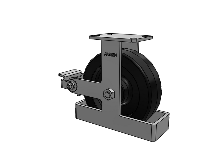 310 Series Top Plate Rigid Caster with 10 x 3 Black Phenolic Resin TM - Phenolic Wheel and Poly Cam Brake