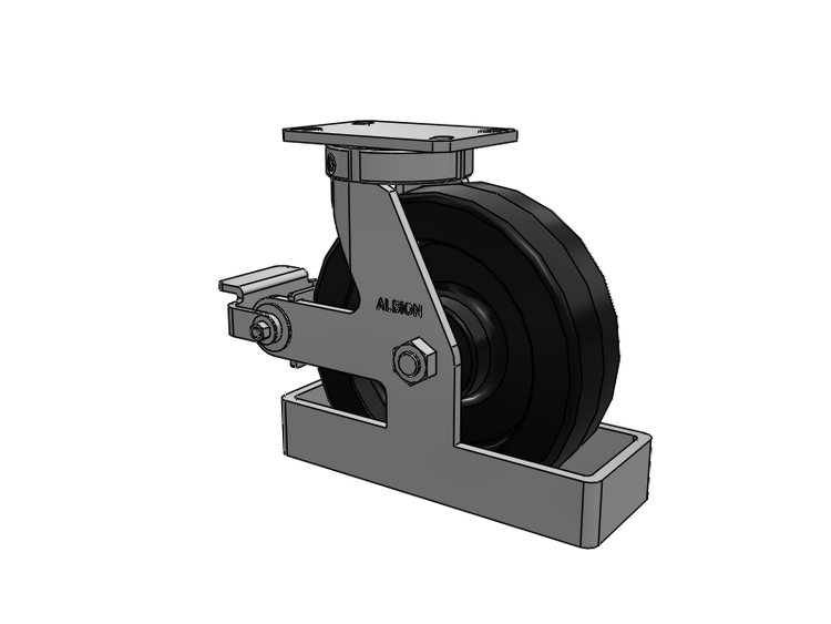 310 Series Top Plate Swivel Caster with 10 x 3 Black Phenolic Resin TM - Phenolic Wheel and Poly Cam Brake