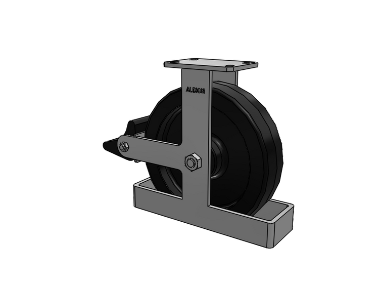 310 Series Top Plate Rigid Caster with 12 x 3 Black Phenolic Resin TM - Phenolic Wheel and Poly Lock Integrated Brake