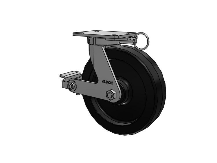 310 Series Top Plate Swivel Caster with 12 x 3 Black Phenolic Resin TM - Phenolic Wheel and Poly Cam Brake