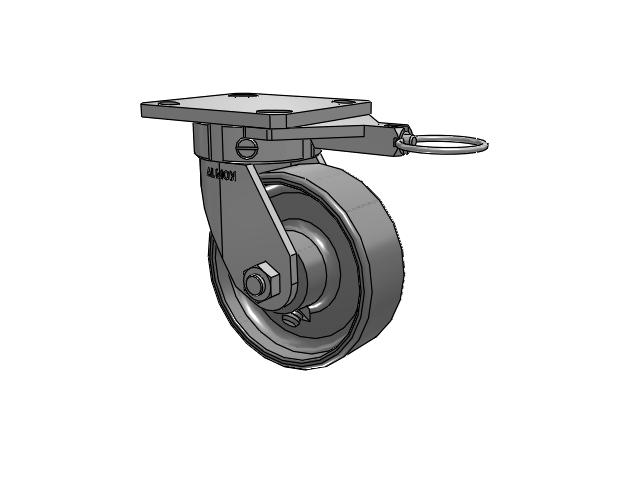 110 Series Kingpinless Top Plate Swivel Caster with 5 x 1.75 Clear Coat Enamel FS - Drop-Forged Steel Wheel