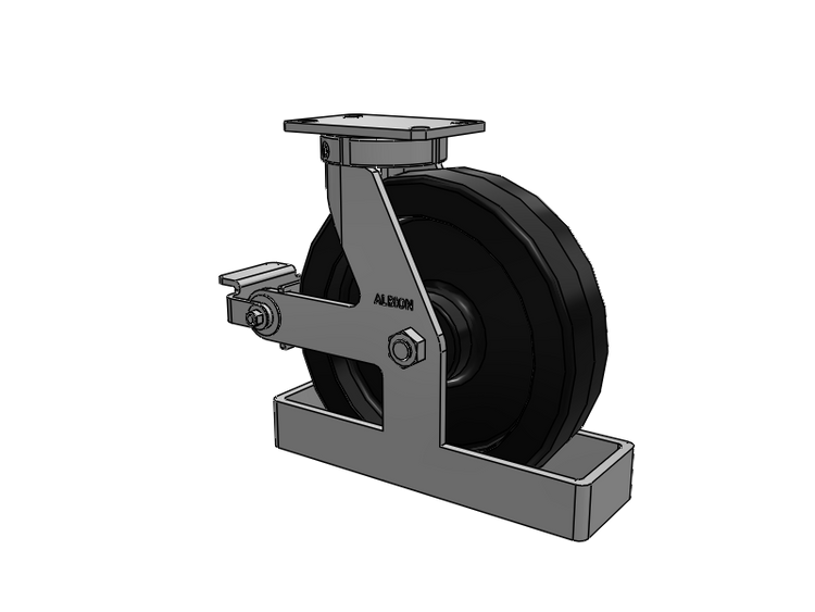 310 Series Top Plate Swivel Caster with 12 x 3 Black Phenolic Resin TM - Phenolic Wheel and Poly Cam Brake