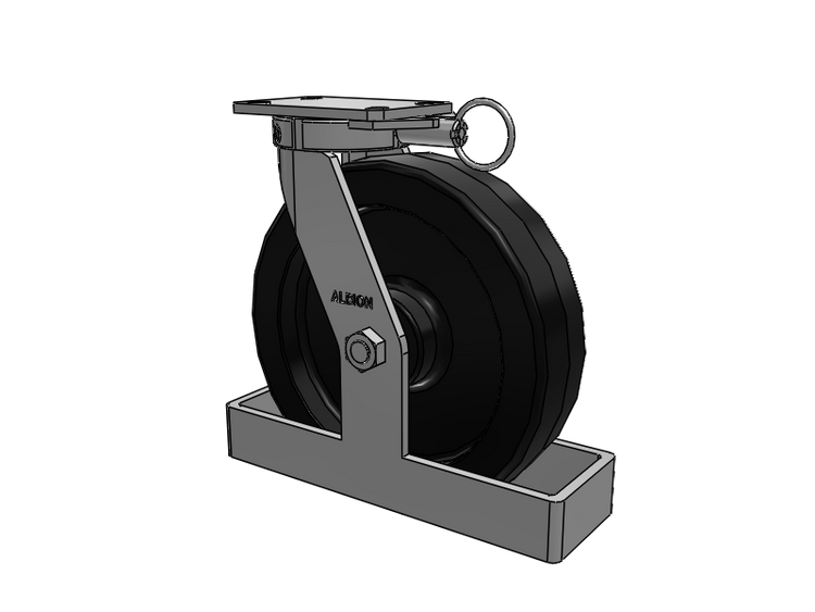 Rueda giratoria con placa superior de la serie 310 con rueda de resina fenólica negra de 12 x 3 TM - Rueda fenólica