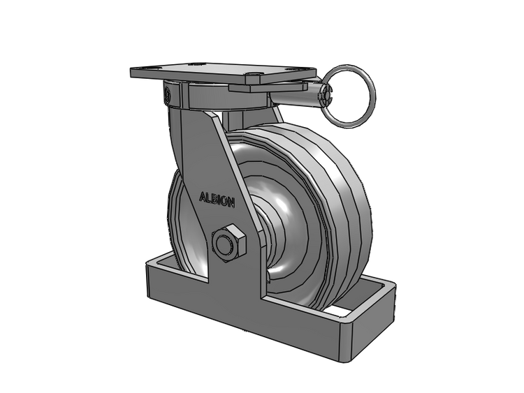 310 Series Top Plate Swivel Caster with 8 x 3 Clear Coat Enamel VF - Drop-Forged Steel V-Groove Wheel