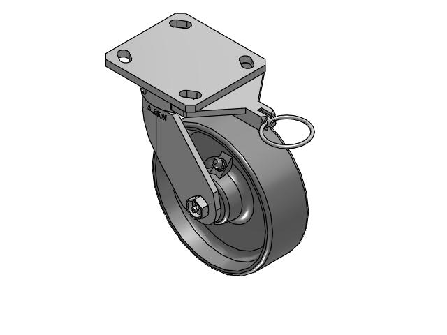 110 Series Kingpinless Top Plate Swivel Caster with 6 x 2 Clear Coat Enamel FS - Drop-Forged Steel Wheel