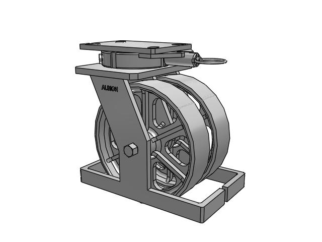 315 Series Top Plate Swivel Caster with 8 x 2 CA - Cast Iron Wheel