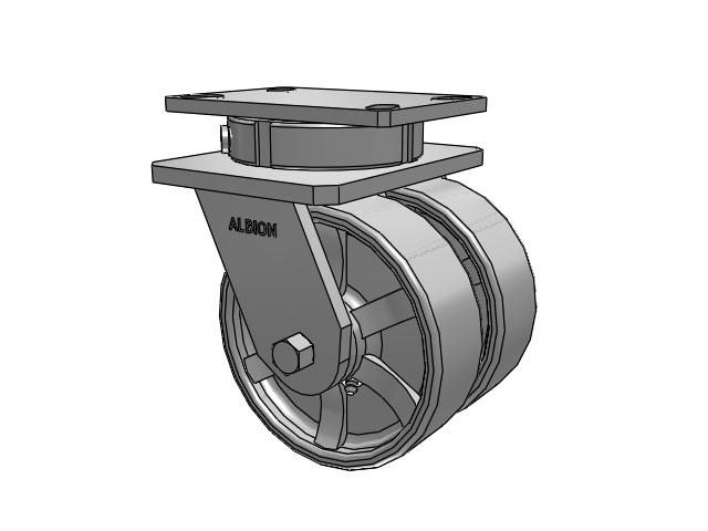 315 Series Top Plate Swivel Caster with 6 x 2 CH - Cast Iron (Heavy Duty) Wheel