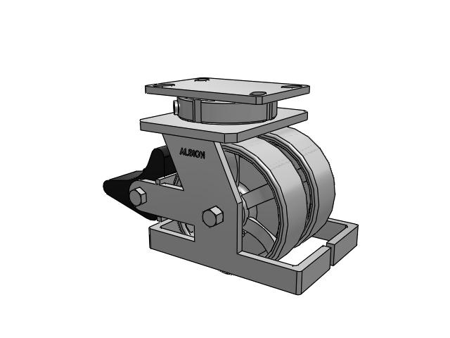 315 Series Top Plate Swivel Caster with 6 x 2 CH - Cast Iron (Heavy Duty) Wheel and Poly Lock Integrated Brake