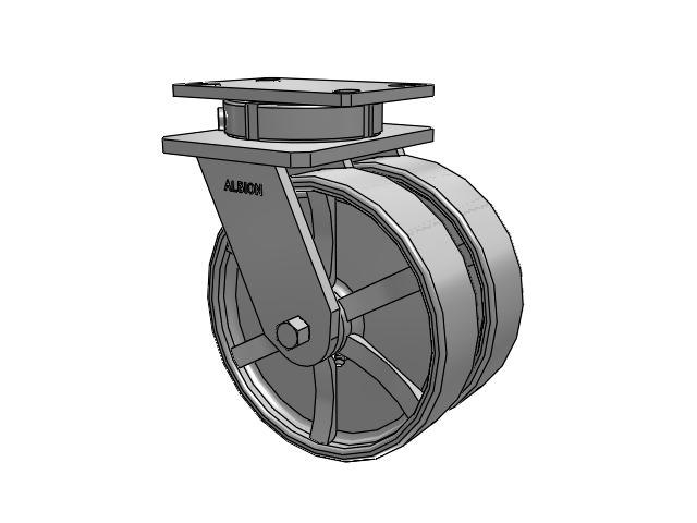 315 Series Top Plate Swivel Caster with 8 x 2 CH - Cast Iron (Heavy Duty) Wheel