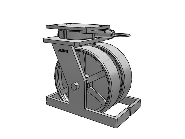 315 Series Top Plate Swivel Caster with 8 x 2 CH - Cast Iron (Heavy Duty) Wheel
