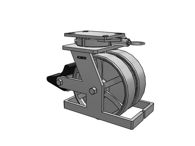 315 Series Top Plate Swivel Caster with 8 x 2 CH - Cast Iron (Heavy Duty) Wheel and Poly Lock Integrated Brake