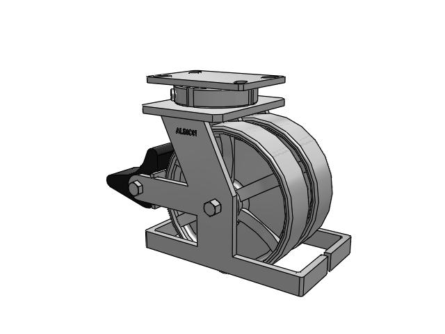 315 Series Top Plate Swivel Caster with 8 x 2 CH - Cast Iron (Heavy Duty) Wheel and Poly Lock Integrated Brake