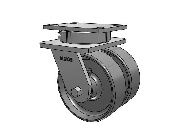 315 Series Top Plate Swivel Caster with 6 x 2 FS - Drop-Forged Steel Wheel