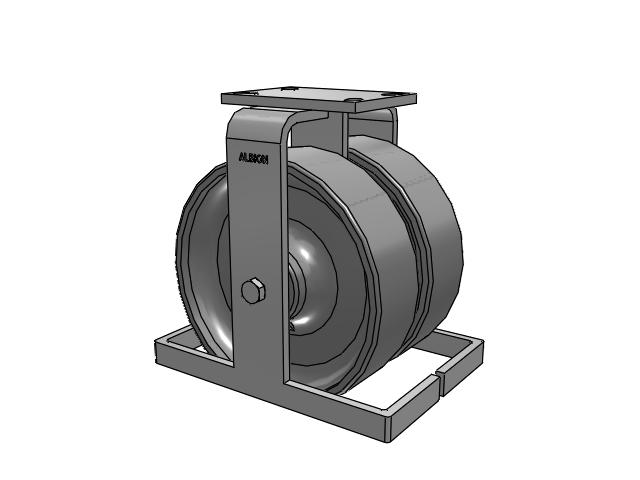 315 Series Top Plate Rigid Caster with 10 x 3 FS - Drop-Forged Steel Wheel