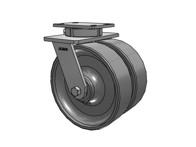 315 Series Top Plate Swivel Caster with 10 x 3 FS - Drop-Forged Steel Wheel