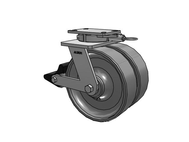 315 Series Top Plate Swivel Caster with 10 x 3 FS - Drop-Forged Steel Wheel and Poly Lock Integrated Brake