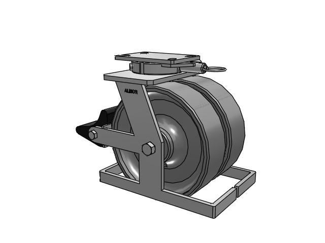 315 Series Top Plate Swivel Caster with 10 x 3 FS - Drop-Forged Steel Wheel and Poly Lock Integrated Brake