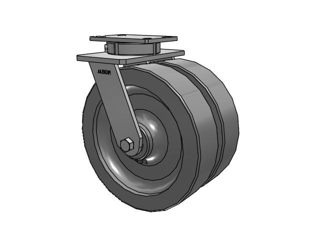 315 Series Top Plate Swivel Caster with 12 x 3 FS - Drop-Forged Steel Wheel