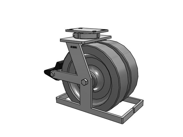 315 Series Top Plate Swivel Caster with 12 x 3 FS - Drop-Forged Steel Wheel and Poly Lock Integrated Brake
