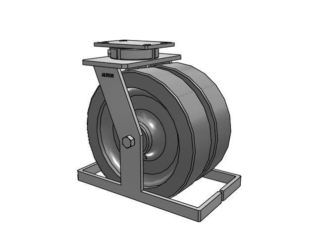 315 Series Top Plate Swivel Caster with 12 x 3 FS - Drop-Forged Steel Wheel