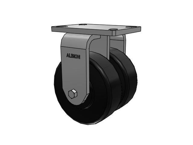 315 Series Top Plate Rigid Caster with 6 x 2 NX - Trionix High Impact Polymer Wheel