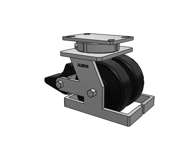 315 Series Top Plate Swivel Caster with 6 x 2 NX - Trionix High Impact Polymer Wheel and Poly Lock Integrated Brake