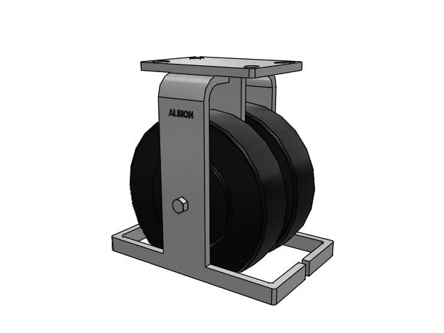 315 Series Top Plate Rigid Caster with 8 x 2 NX - Trionix High Impact Polymer Wheel