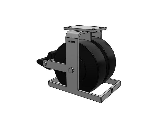 315 Series Top Plate Rigid Caster with 10 x 3 NX - Trionix High Impact Polymer Wheel and Poly Lock Integrated Brake