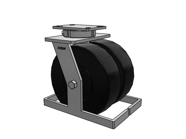 315 Series Top Plate Swivel Caster with 10 x 3 NX - Trionix High Impact Polymer Wheel