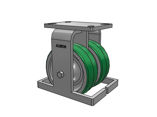 315 Series Top Plate Rigid Caster with 6 x 2 PD - Polyurethane (Aluminum Core) Wheel