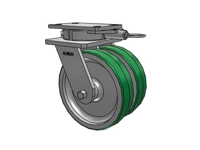 315 Series Top Plate Swivel Caster with 8 x 2 PD - Polyurethane (Aluminum Core) Wheel