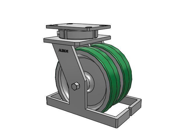 315 Series Top Plate Swivel Caster with 8 x 2 PD - Polyurethane (Aluminum Core) Wheel