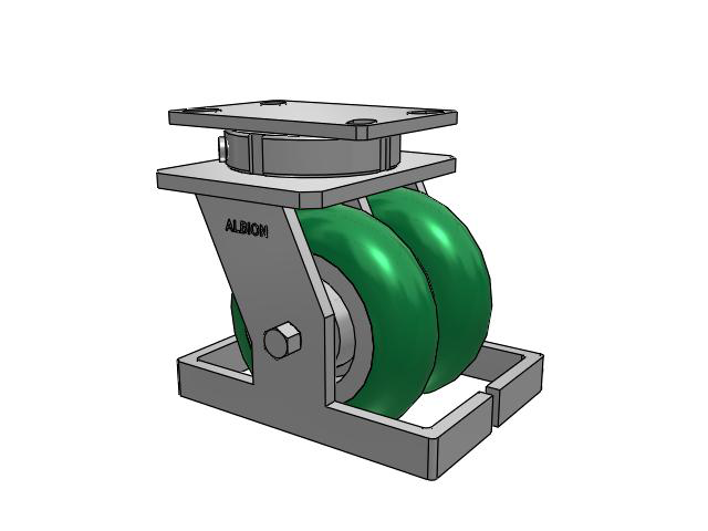 315 Series Top Plate Swivel Caster with 6 x 2 PM - Round Polyurethane 95A (Aluminum Core) Wheel