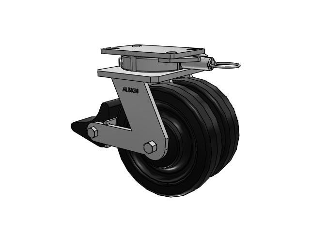 315 Series Top Plate Swivel Caster with 8 x 2 TM - Phenolic Wheel and Poly Lock Integrated Brake