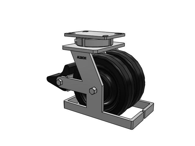 315 Series Top Plate Swivel Caster with 8 x 2 TM - Phenolic Wheel and Poly Lock Integrated Brake