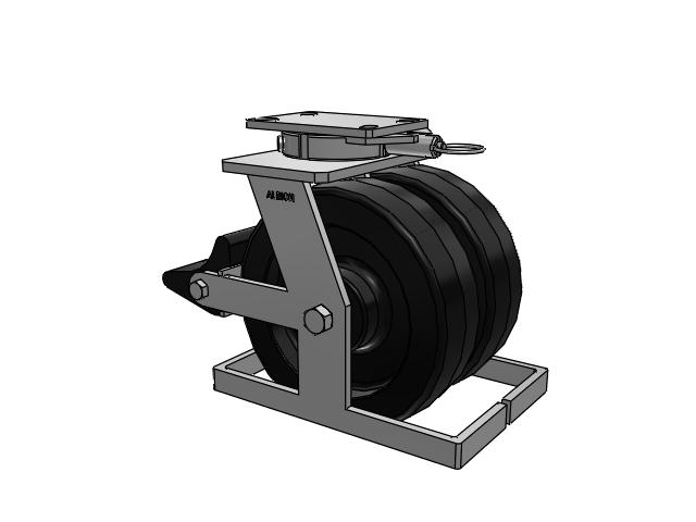 315 Series Top Plate Swivel Caster with 10 x 3 TM - Phenolic Wheel and Poly Lock Integrated Brake