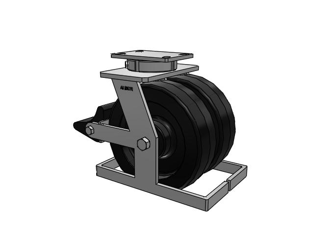 315 Series Top Plate Swivel Caster with 10 x 3 TM - Phenolic Wheel and Poly Lock Integrated Brake