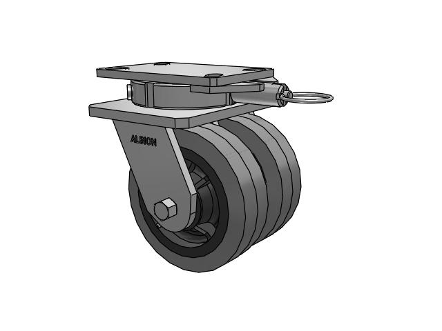 315 Series Top Plate Swivel Caster with 6 x 2 XS - Performa X-tra Soft Rubber (Flat) - Prevenz Antimicrobial Wheel