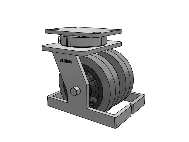 315 Series Top Plate Swivel Caster with 6 x 2 XS - Performa X-tra Soft Rubber (Flat) - Prevenz Antimicrobial Wheel