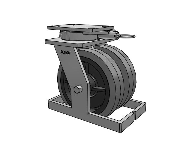 315 Series Top Plate Swivel Caster with 8 x 2 XS - Performa X-tra Soft Rubber (Flat) - Prevenz Antimicrobial Wheel
