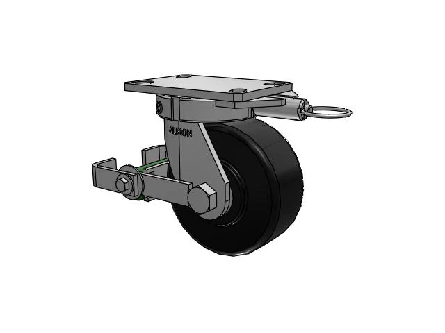 330 Series Top Plate Swivel Caster with 6 x 2.5 Black Polymer NX - Trionix High Impact Polymer Wheel and Poly Cam Brake