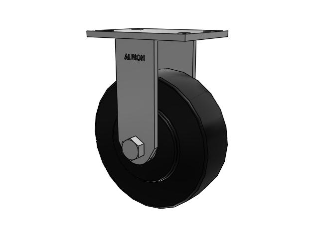 330 Series Top Plate Rigid Caster with 8 x 2.5 Black Polymer NX - Trionix High Impact Polymer Wheel