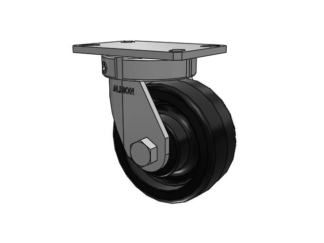 330 Series Top Plate Swivel Caster with 6 x 2.5 Black Phenolic Resin TM - Phenolic Wheel