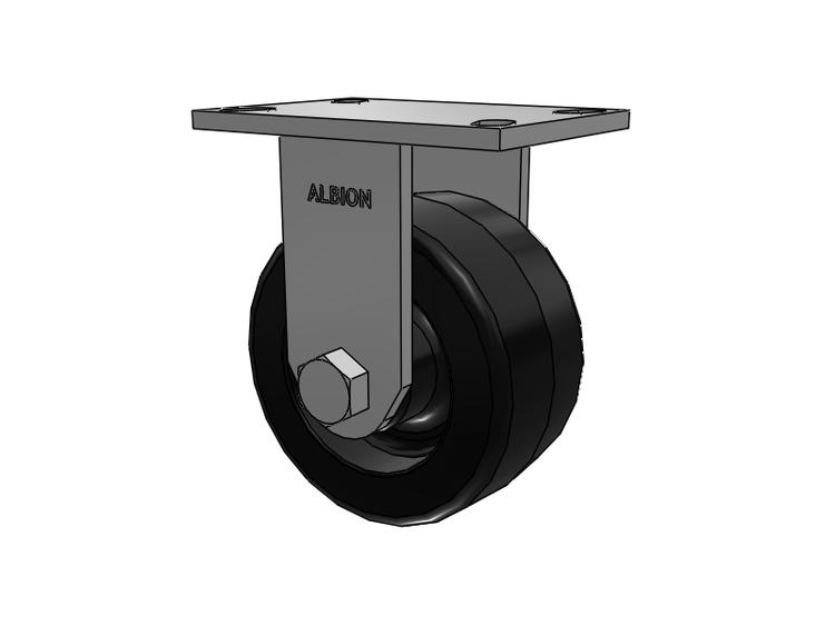 330 Series Top Plate Rigid Caster with 6 x 3 Black Phenolic Resin TM - Phenolic Wheel