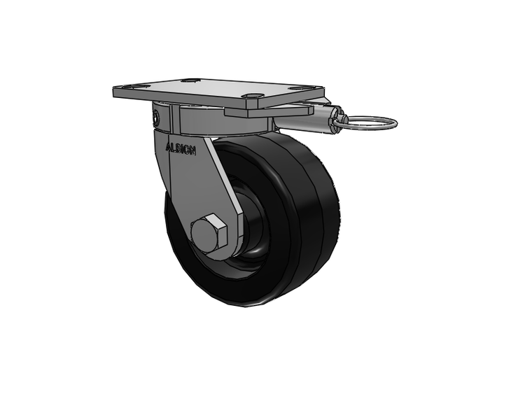 330 Series Top Plate Swivel Caster with 6 x 3 Black Phenolic Resin TM - Phenolic Wheel