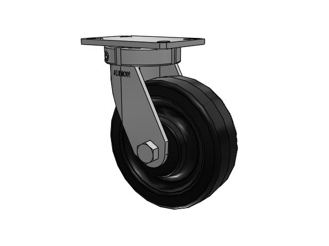 330 Series Top Plate Swivel Caster with 8 x 2.5 Black Phenolic Resin TM - Phenolic Wheel