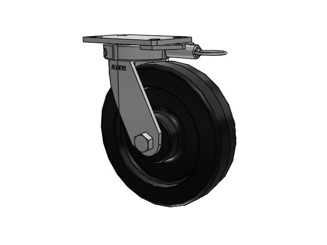 330 Series Top Plate Swivel Caster with 10 x 2.5 Black Phenolic Resin TM - Phenolic Wheel