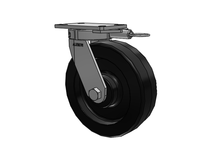 330 Series Top Plate Swivel Caster with 10 x 3 Black Phenolic Resin TM - Phenolic Wheel