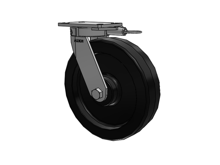 330 Series Top Plate Swivel Caster with 12 x 3 Black Phenolic Resin TM - Phenolic Wheel